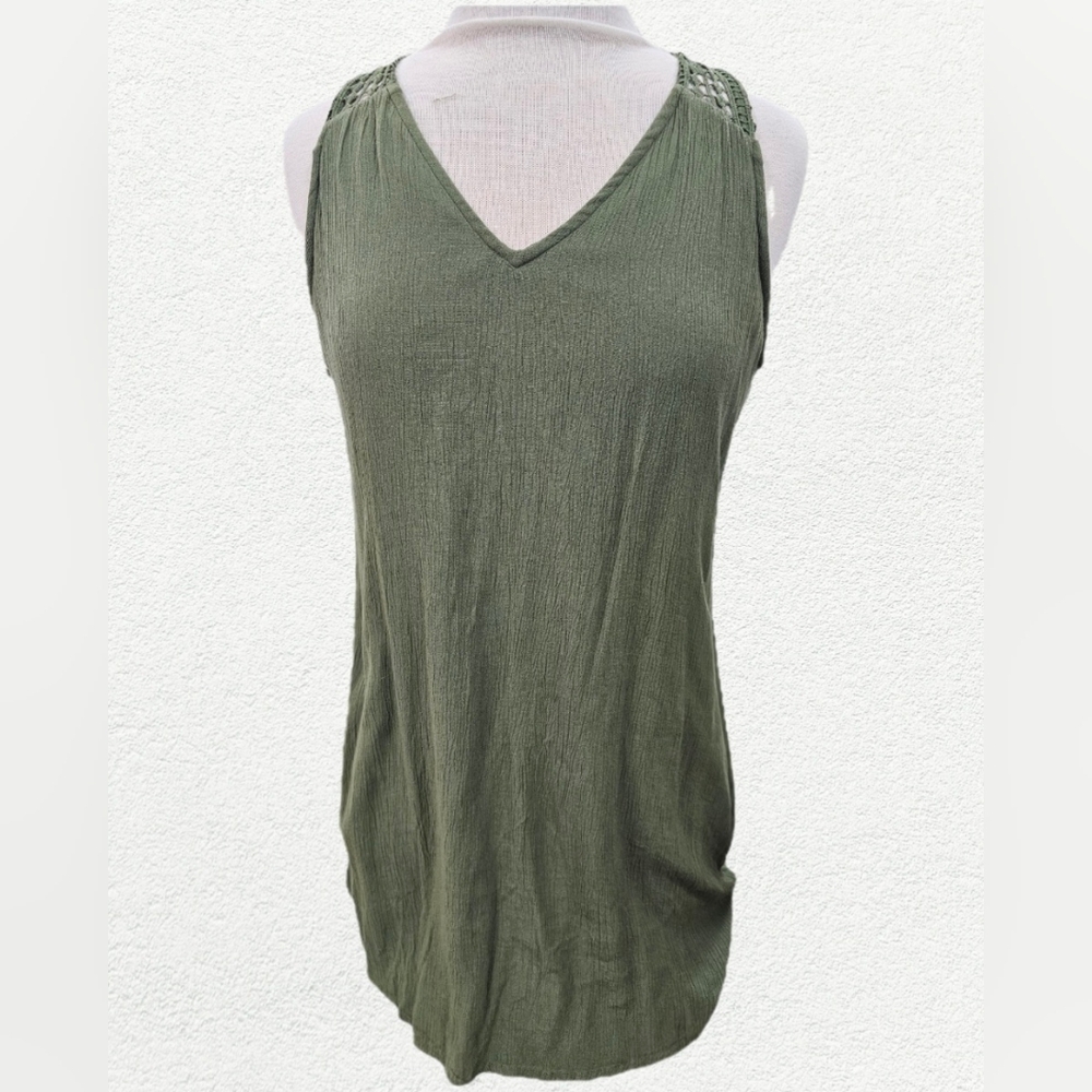 Old Navy Olive Green V-Neck Dress